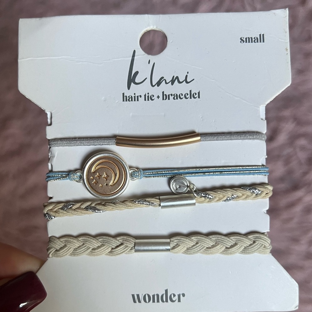 K’lani Silver and Gold Hair Tie/Bracelet Set of 4